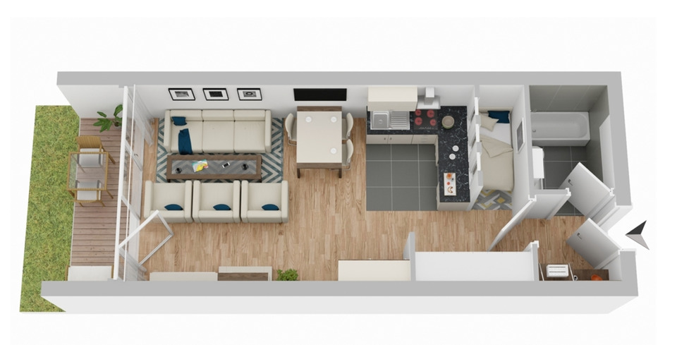 Erdgeschoßwohnung Bochum Bochum-Südwest - 1 Zimmer, 38 m&sup2;, 532&euro; | Angebot:25843803