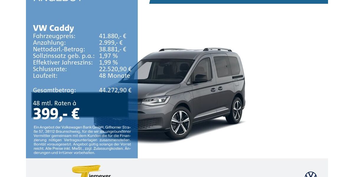 VW Caddy 6.776 km 41.370 &euro; Bochum 44892