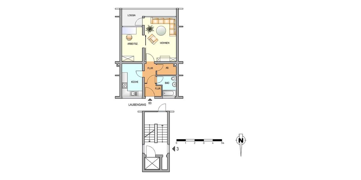 Etagenwohnung Erkrath - 1 Zimmer, 47 m&sup2;, 470&euro; | Angebot:26492219