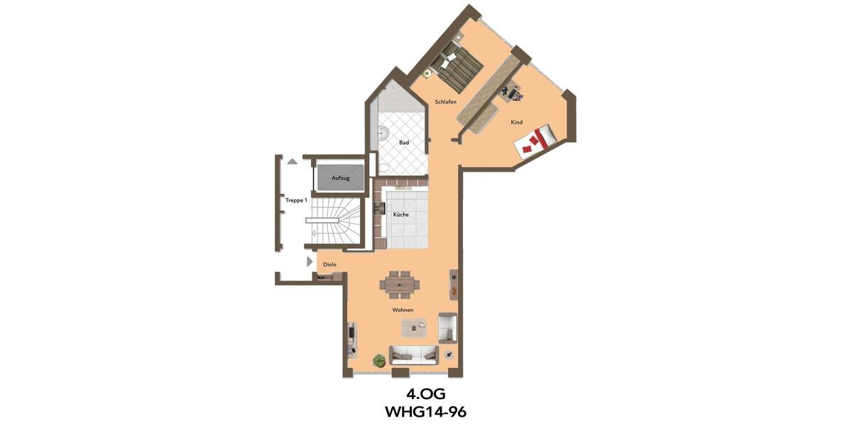 Etagenwohnung Düsseldorf Pempelfort - 3 Zimmer, 96 m&sup2;, 1.824&euro; | Angebot:23569740
