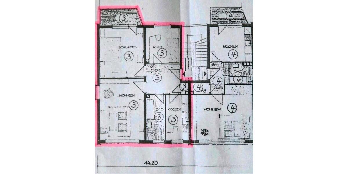 Etagenwohnung Wuppertal Gemarkung Ronsdorf - 3 Zimmer, 77 m&sup2;, 900&euro; | Angebot:26521896