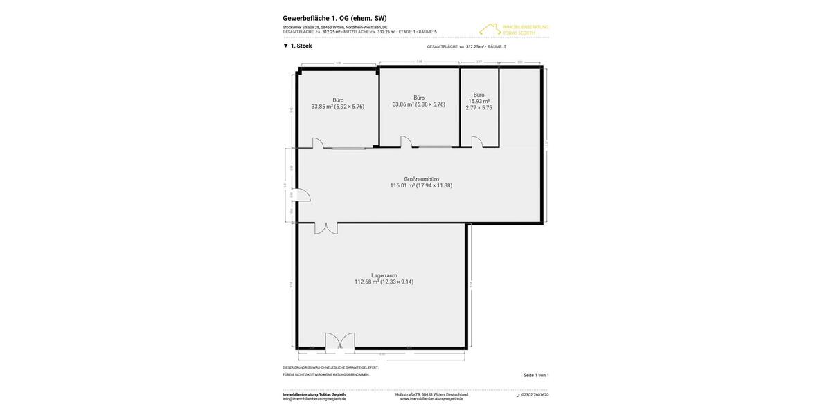 Gewerbeobjekt Witten Annen - 2.039&euro; | Angebot:21524659