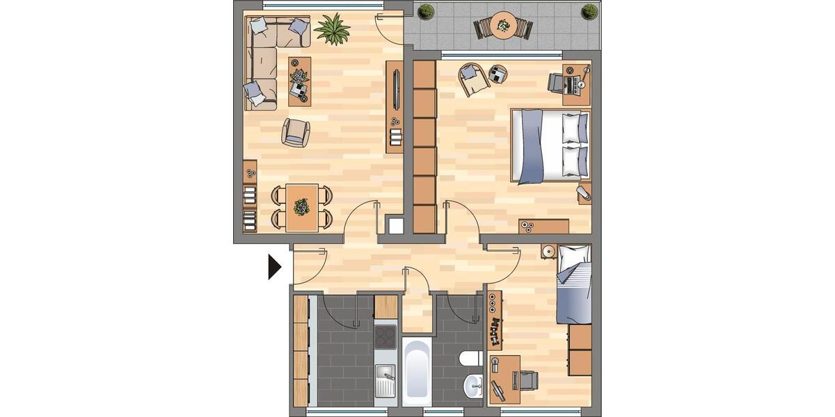 Etagenwohnung Velbert Velbert-Mitte - 3 Zimmer, 72 m&sup2;, 579&euro; | Angebot:26184248