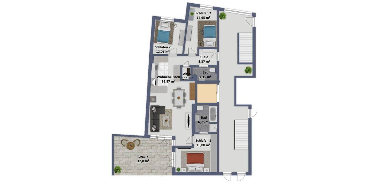 Etagenwohnung Hilden - 4 Zimmer, 107 m&sup2;, 399.000&euro; | Angebot:25970585