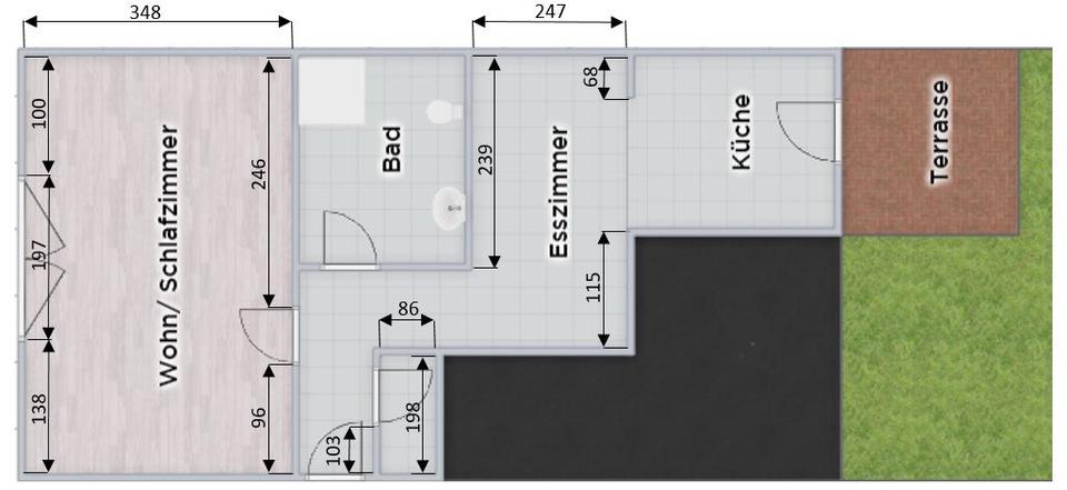 Erdgeschoßwohnung Hattingen - 1.5 Zimmer, 40 m&sup2;, 542&euro; | Angebot:26532283
