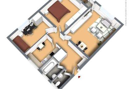 Wohnung Remscheid Lüttringhausen - 3 Zimmer, 72 m&sup2;, 429&euro; | Angebot:27584350