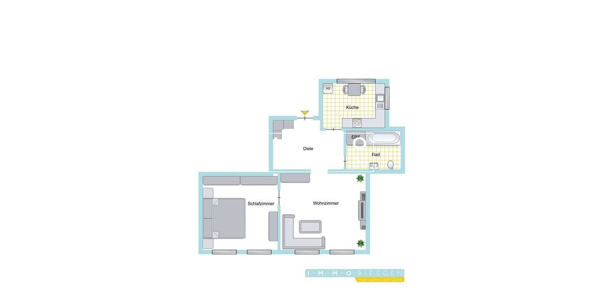 Etagenwohnung Mülheim an der Ruhr Eppinghofen - 2 Zimmer, 60 m&sup2;, 530&euro; | Angebot:26093493