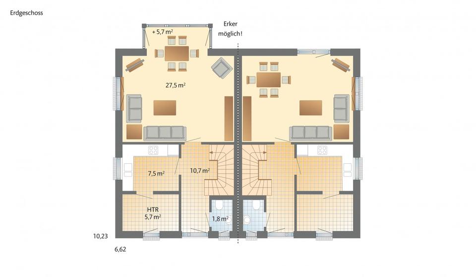 Doppelhaushälfte Ratingen Hösel - 4 Zimmer, 120 m&sup2;, 2.625&euro; | Angebot:23999148