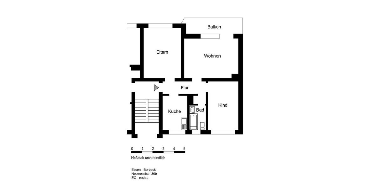 Etagenwohnung Essen Stadtbezirk IV - 3 Zimmer, 64 m&sup2;, 650&euro; | Angebot:26636020