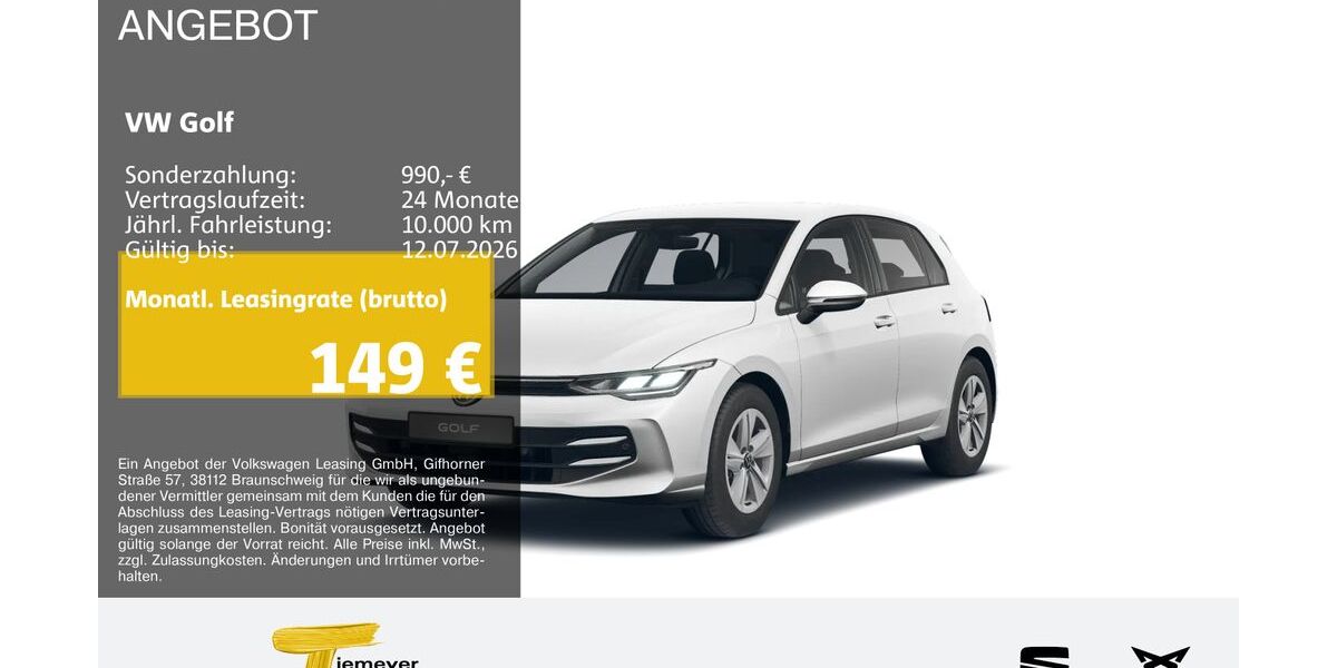 VW Golf 12.354 km 23.360 &euro; Gelsenkirchen OT Beckhausen 45899