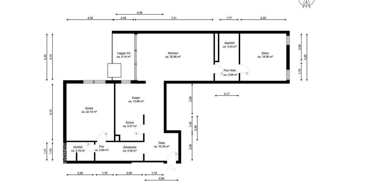 Etagenwohnung Erkrath Unterfeldhaus - 3 Zimmer, 123 m&sup2;, 360.000&euro; | Angebot:25836517