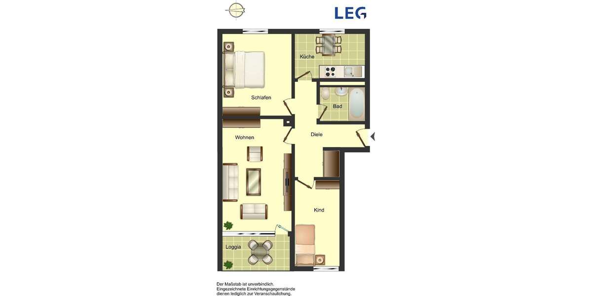 Etagenwohnung Ratingen Tiefenbroich - 3 Zimmer, 68 m&sup2;, 759&euro; | Angebot:27079670