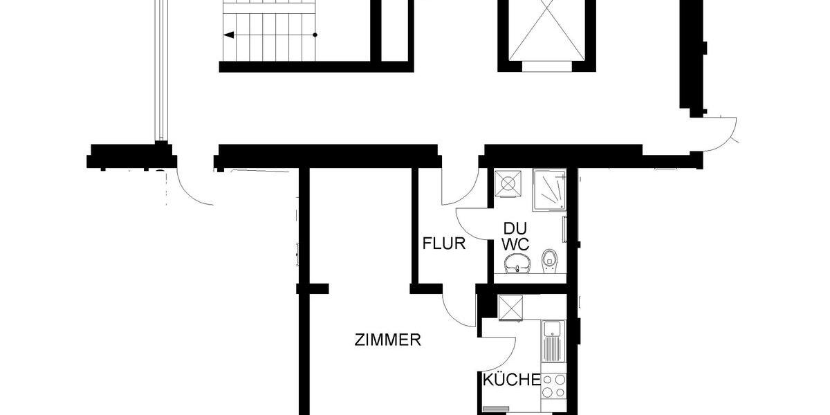 Etagenwohnung Hagen Hagen-Mitte - 1 Zimmer, 40 m&sup2;, 307&euro; | Angebot:25884327