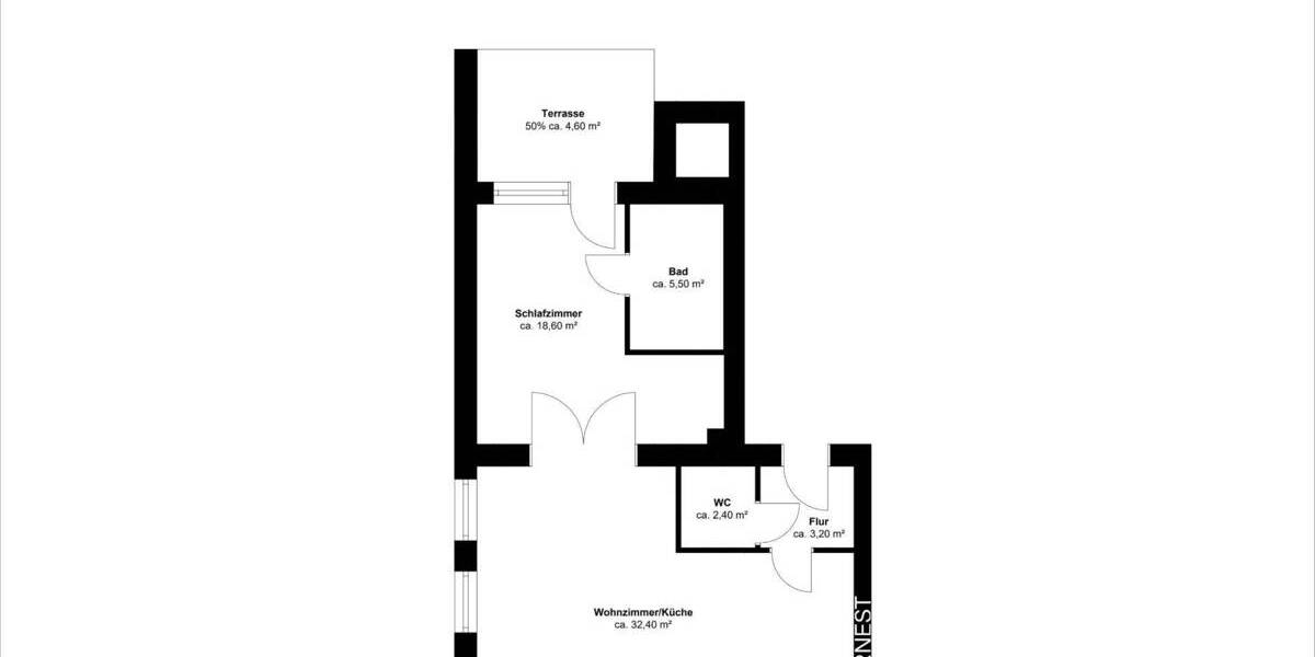 Etagenwohnung Düsseldorf Ludenberg - 2 Zimmer, 67 m&sup2;, 415.000&euro; | Angebot:25738332