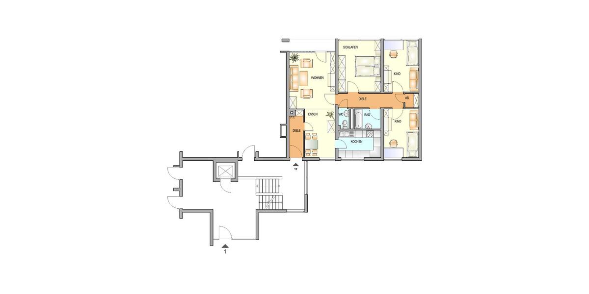Erdgeschoßwohnung Remscheid Gemarkung Bergisch Born - 4 Zimmer, 89 m&sup2;, 684&euro; | Angebot:25918608