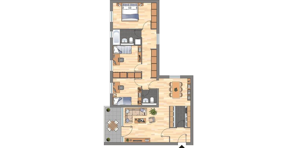 Etagenwohnung Wuppertal Gemarkung Vohwinkel - 4 Zimmer, 95 m&sup2;, 769&euro; | Angebot:26005615