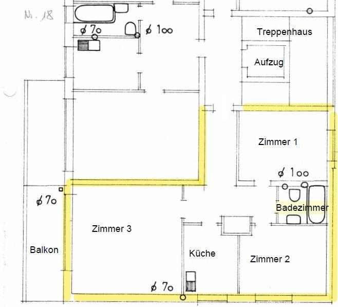 Etagenwohnung Wetter (Ruhr) - 3 Zimmer, 71 m&sup2;, 630&euro; | Angebot:26615572