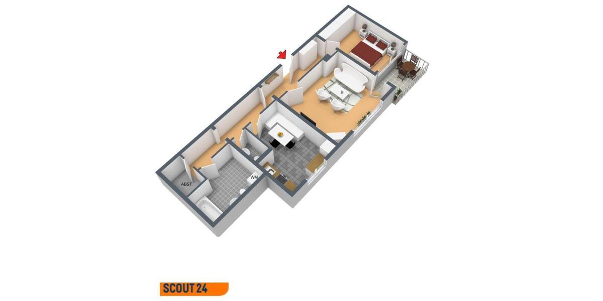 Erdgeschoßwohnung Wuppertal Dornap - 2 Zimmer, 76 m&sup2;, 639&euro; | Angebot:26562083