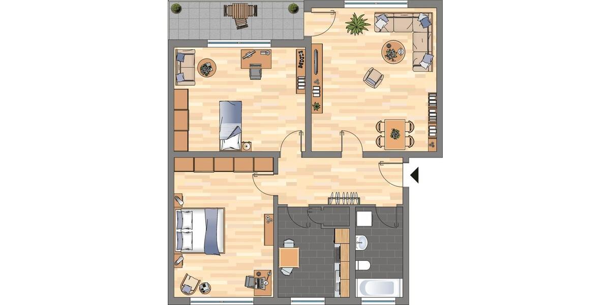 Etagenwohnung Hagen Hohenlimburg - 3.5 Zimmer, 74 m&sup2;, 589&euro; | Angebot:26447342