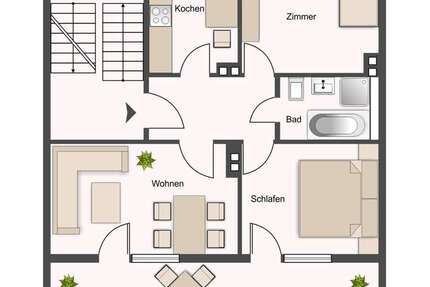 Wohnung Düsseldorf Stadtbezirk 3 - 3 Zimmer, 60 m&sup2;, 289.900&euro; | Angebot:26087473