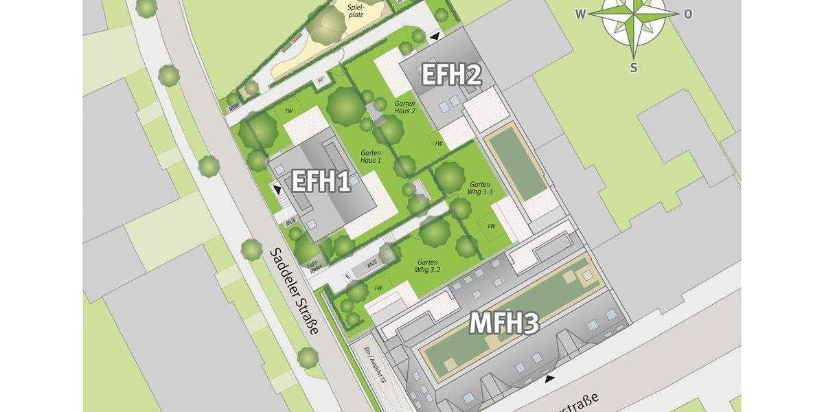 Etagenwohnung Düsseldorf Urdenbach - 3 Zimmer, 99 m&sup2;, 842.800&euro; | Angebot:25684485